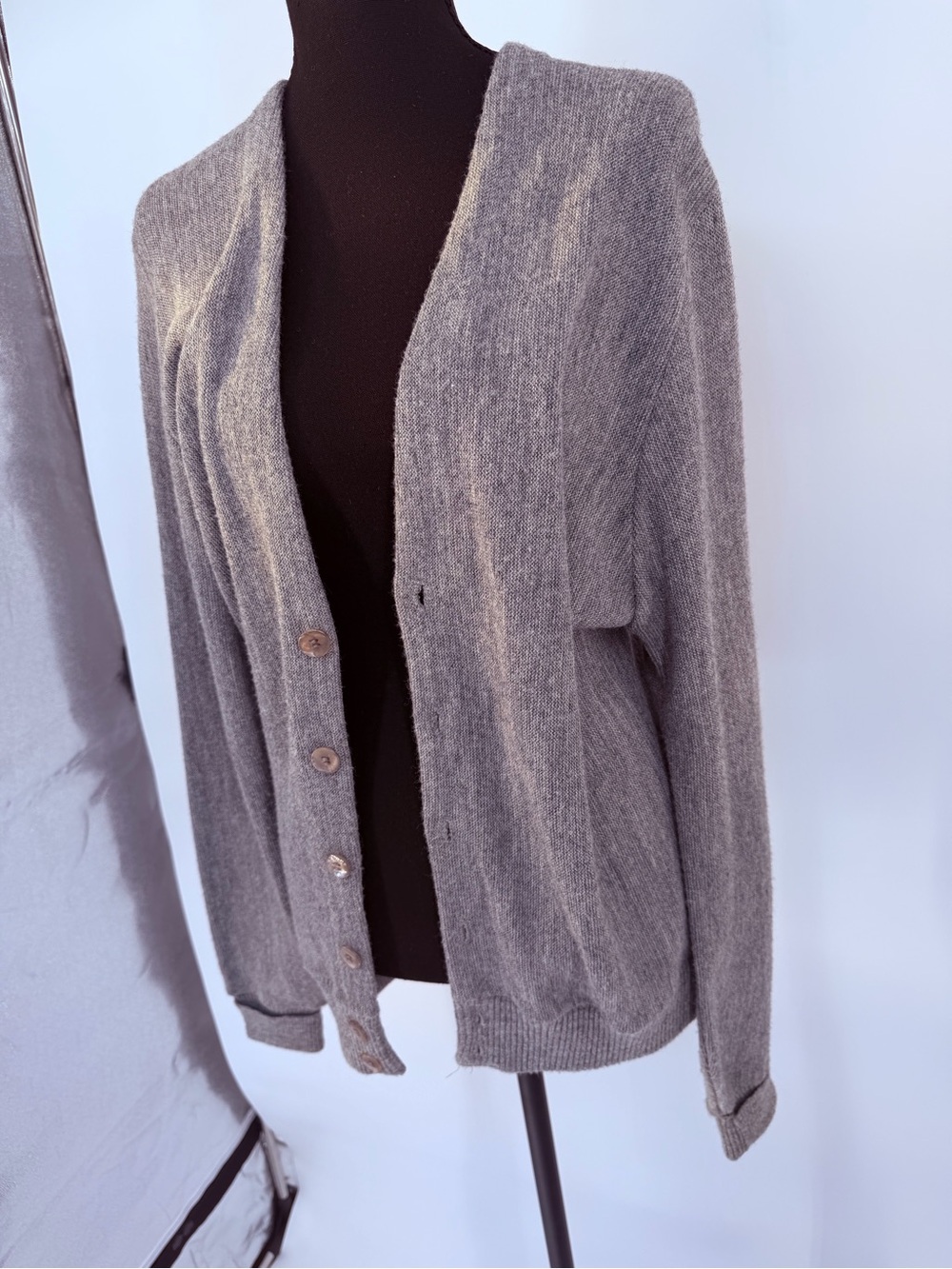Puritan wool Classic Gray‎ Women's Button-Front Cardigan Sweater